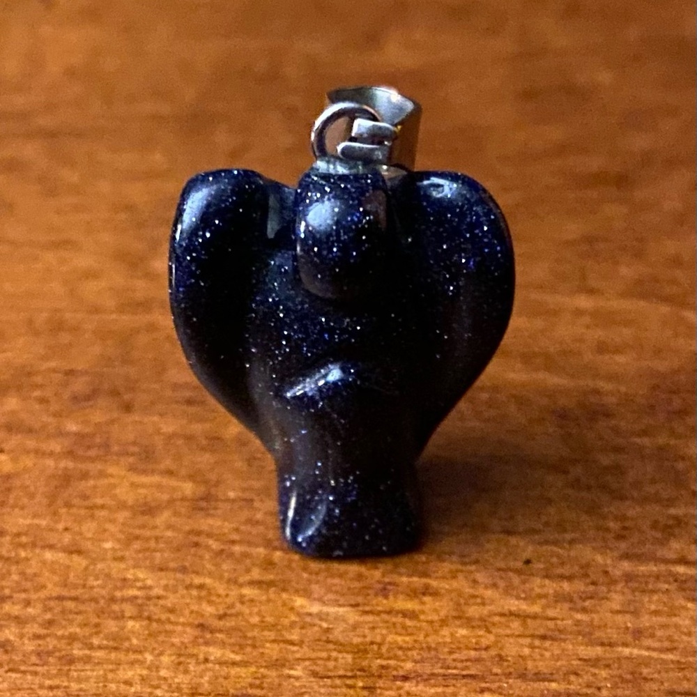 Blue Sandstone Angel Necklace Pendant